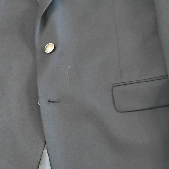 Michael Kors‎ 44R Navy 100% Wool Silver Button Blazer Suit Jacket Sport Coat